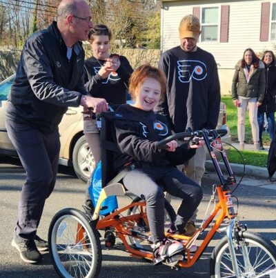 pushing the bike
